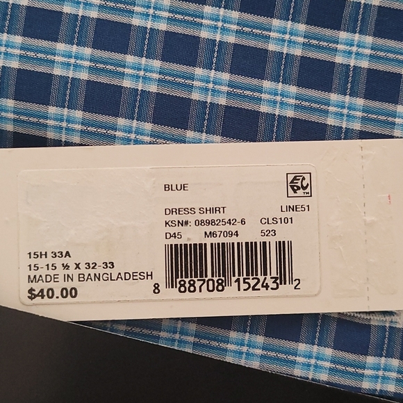 Structure fitted dress shirt, long sleeve, size medium, color blue. - Picture 3 of 3